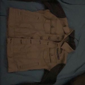 Jacket with detachable hoodie.